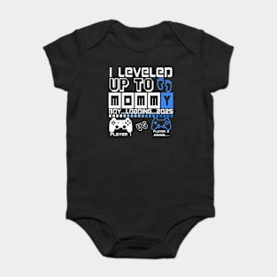 I Leveled Up To Mommy. Boy Loading 2025. Soon To Be Mom. Baby boy Baby Bodysuit